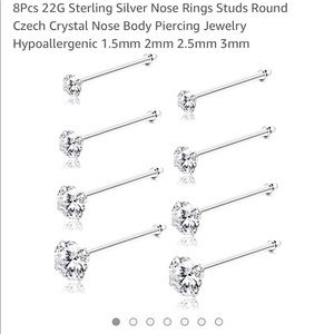 NEW Sterling Silver Nose Ring Studs